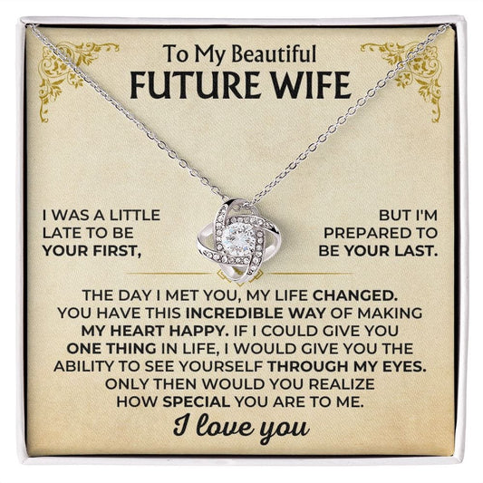 To My Future Wife Forever My Always Lucky Horseshoe Necklace Message C -  Express Your Love Gifts